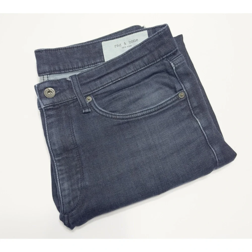 rag & bone Men's Fit 2 Slim Jeans Dark Wash Size 34x30 Stretch Designer Luxury